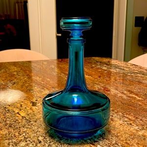 Gorgeous blue decanter made in Belgium